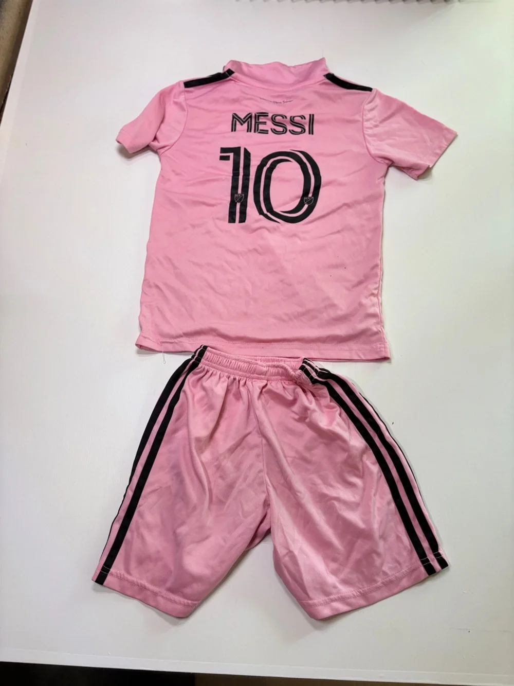 Messi #10 Inter Miami CF Pink Soccer Jersey Shorts Set Youth 22
